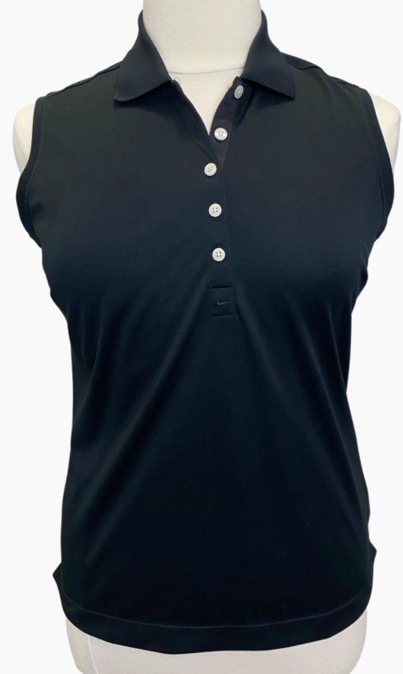 Nike Classic Black Sleeveless Polo Size L MSP$60
