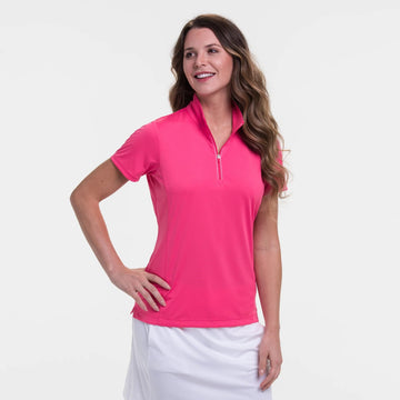 New EP NY Women's Short Sleeve Convertible Zip Mock Golf Polo MSP$68 - 0