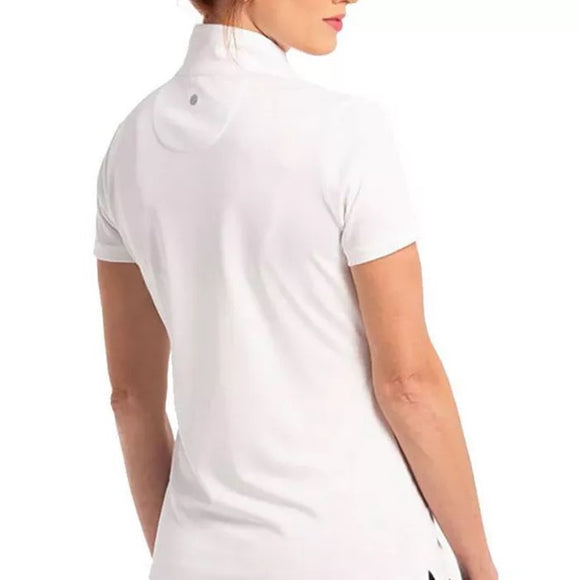 New EP NY Women's White Short Sleeve Convertible Collar Golf Polo MSP$68