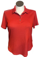 Adidas Women's Red & White Dotted Short Sleeve Golf Top Size XL-1