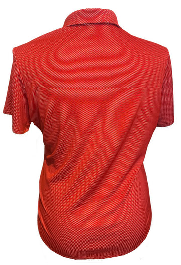 Adidas Women's Red & White Dotted Short Sleeve Golf Top Size XL - 0