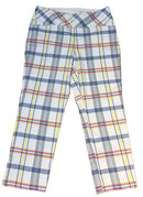 Swing Control Light Navy, Yellow & Pink Plaid Pants Size 16-1