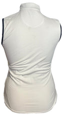 Greg Norman White Sleeveless Funnel Top w/ Navy & Blue Trim Size M-2