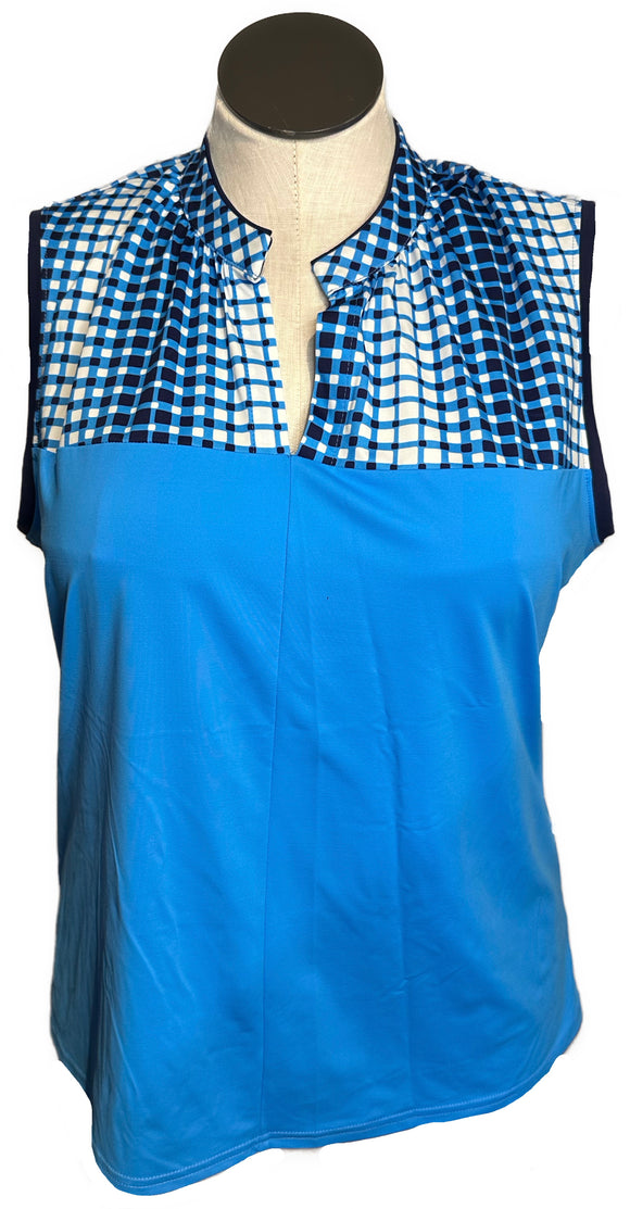 New Kinona Sandy Par Sleeveless Golf Top - Pacific Blue