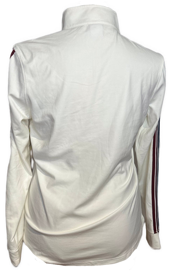 Daily Sport White Pullover w/ Navy & Stripes Size XL