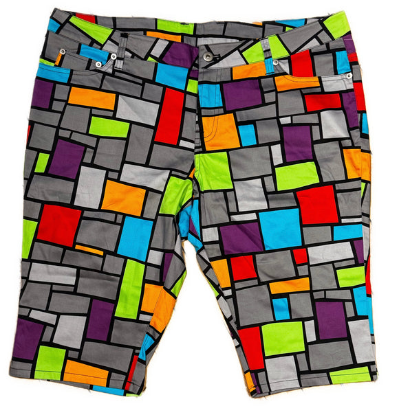 Loudmouth Colorful Block Pattern Short Size 16