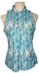 Slazenger Aqua Leaf Print Sleeveless Top Size M-1