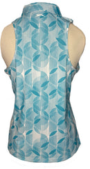 Slazenger Aqua Leaf Print Sleeveless Top Size M-2