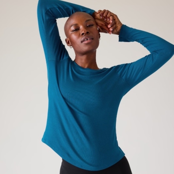 New Athleta W/ Ease Open Back Rib Top Size M MSP $59