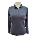New Dunning Golf Women's Jersey Performance Long Sleeve Zip Polo - Halo Size M-1