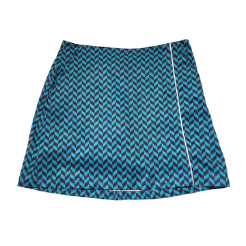 Lady Hagen Teal & Dark Navy Herringbone Print Golf Skort Size 6