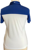 New Callaway Color block Polo In White Blue & Green Size L-2