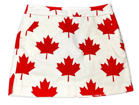 Loudmouth Women's White Canadian Leaf Skort Size 8