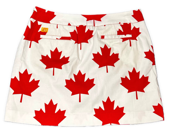Loudmouth Women's White Canadian Leaf Skort Size 8