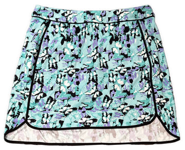 Greg Norman Women's Teal & Purple Patterned Golf Skort Size L