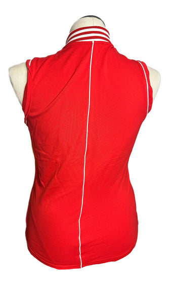 GGBlue luxe sport Red Sleevess Polo w/ White Collar Size M - 0