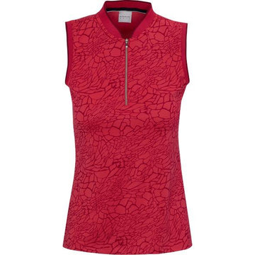Dunning Women's Deep Pink Patterned Sleeveless Golf Top Size L MSP$88