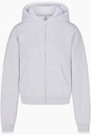 Skims Cotton Fleece Classic Zip Hoodie Light Heather Gray Size L MSP$98-1