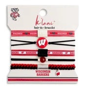 New K'lani "University of Wisconsin" Game Day Hair Tie Bracelets