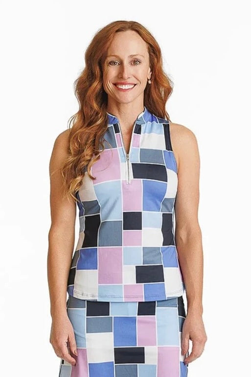 New Amy Sport Women's Isabel Sleeveless Top - Color Block MSP$125