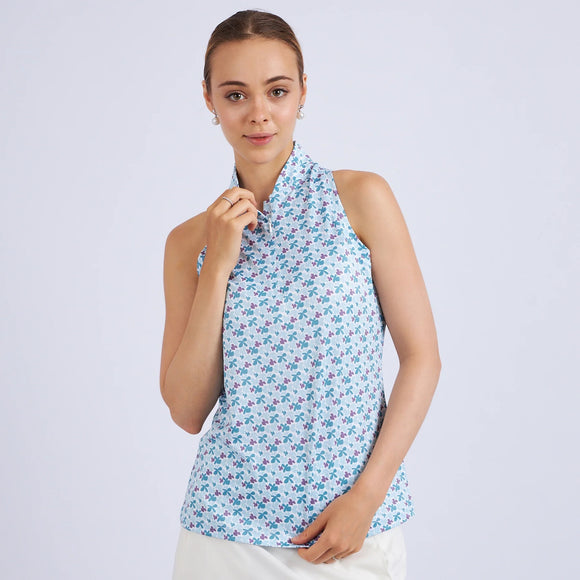 New Swannies Women's Sonora Racerback Golf Polo - Seafoam