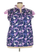 New Lopez Women's Purple Flamingo Cap Sleeve Golf Top Size 3X MSP$89-1