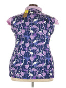 New Lopez Women's Purple Flamingo Cap Sleeve Golf Top Size 3X MSP$89-2