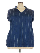 New Lopez Women's Navy Print Sleeveless Golf Polo Size 3X MSP$89-1