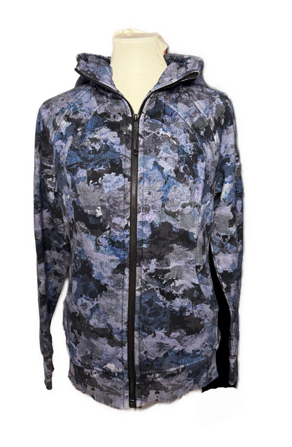 Lululemon Women's Purple Patterned Full Zip Scuba Hoodie Size 10 MSP$128
