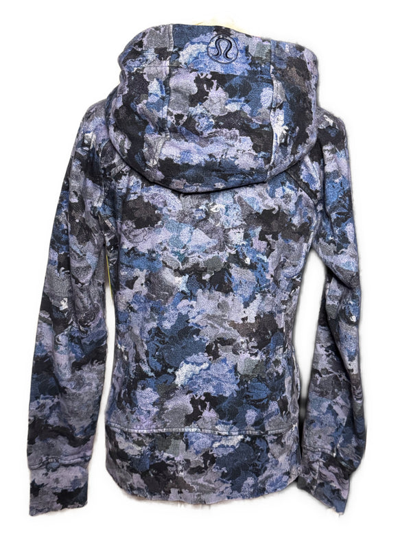 Lululemon Women's Purple Patterned Full Zip Scuba Hoodie Size 10 MSP$128