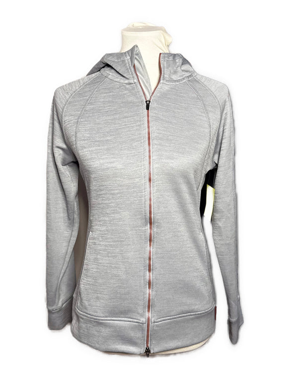 Puma Women's Heathered Gray Hooded Full-zip Jacket w/Logo Size M