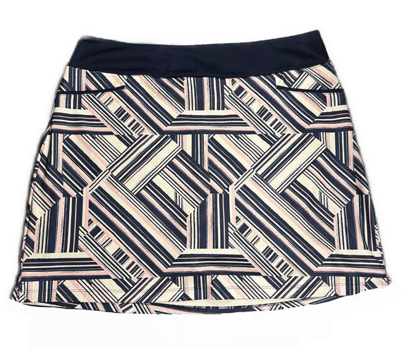 Adidas Women's Navy, White & Pink Patterned Golf Skort Size L