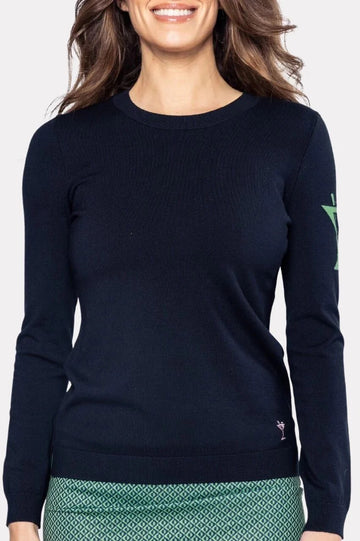 New Golftini Women's Navy Martini Crewneck Sweater Size S MSP$148 - 0
