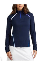 New G/Fore Women's Color Block Zip Golf Pulloverw/ Logo- Twilight Size M MSP$175-1