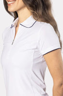 New Golftini Women's White/Navy Capri Short Sleeve Polo Size S MSp$98-2