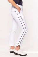 New Golftini Women's White/Navy 2 Stretch Ankle Pant Size M MSP$158-1