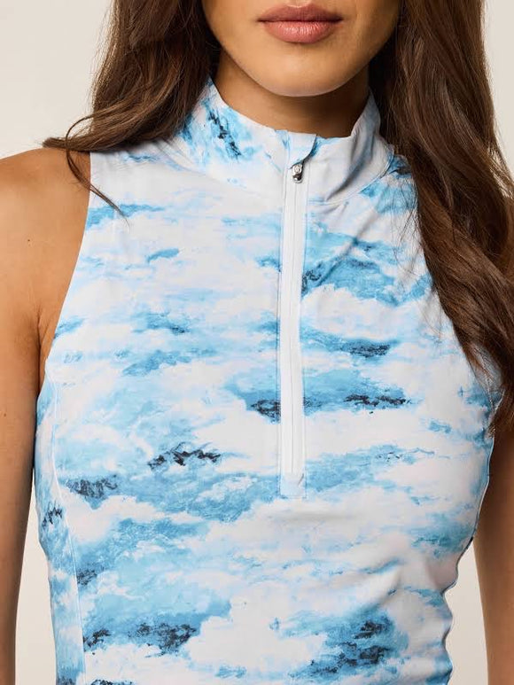 New Greyson Women's Painted Cloud Sleevless Golf Top Size S MSP$118