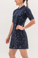 New Foray Golf Navy Cross Hatch Print Golf Dress MSP$160-2