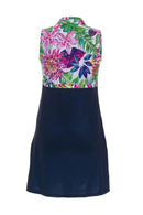 Allie Burke Exotic Floral & Navy Sleeveless Golf Dress Size XL MSP$189-1