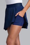 New Ibkul Solid Pleat Skort - Navy Size S MSP $92-1