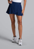 New Ibkul Solid Pleat Skort - Navy Size S MSP $92-3