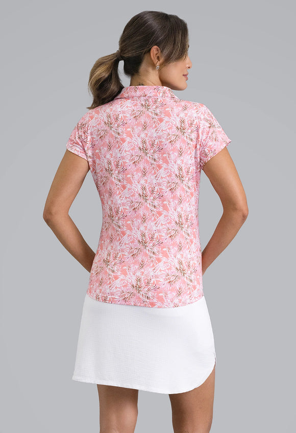 New Ibkul Briana Women's Tulip Sleeve Top - Peach Size S MSP $104