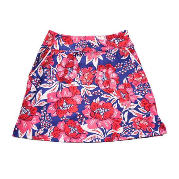 Sigrid Olsen BLue & Red Floral Golf Skort Size XS