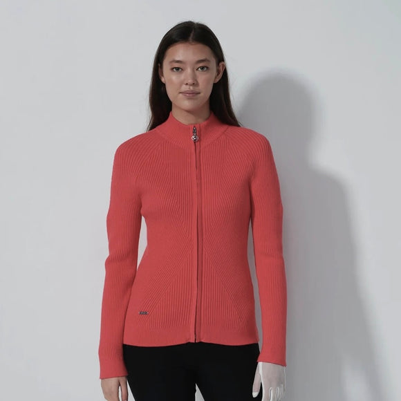 New Daily Sports Rib Intense Coral Cardigan Size XL MSP$160