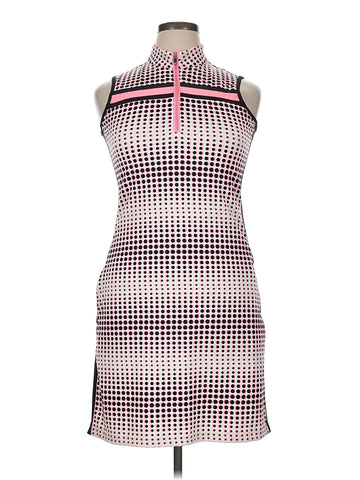 Tail Activewear White, Black & Coral Polka Dot Sleevleess Golf Dress Size XL