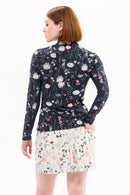 New Foray Golf Women's Navy Floral Sun Shirt Size S MSP$140-2