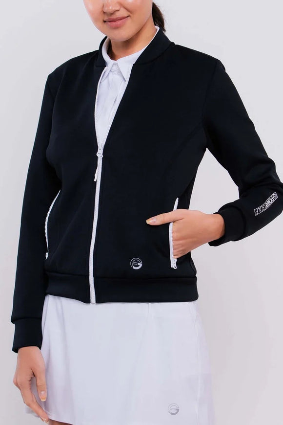 New Women's Foray Golf Core Neoprene Bomber Jacket- Black MSP$180