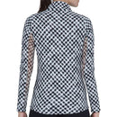 New Ibkul Gingham Check Print Long Sleeve Mock Neck Top MSP $101-2
