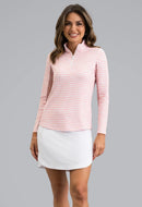 New Ibkul Landon Stripe II Print Long Sleeve Mock Neck Top MSP $105-3