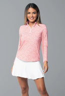 New Ibkul Landon Stripe II Print Long Sleeve Mock Neck Top MSP $105-6